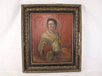 Edelheer op houten paneel - afbeelding 1 van  3
