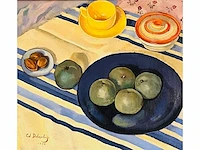 Edmond delescluze - stilleven met appels - olie op doek - afbeelding 1 van  9
