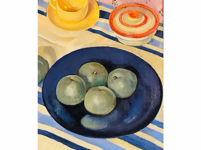 Edmond delescluze - stilleven met appels - olie op doek - afbeelding 2 van  9