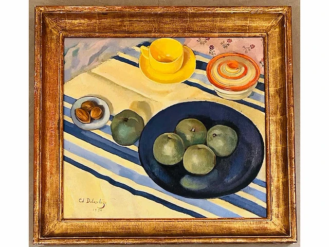 Edmond delescluze - stilleven met appels - olie op doek - afbeelding 4 van  9