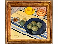 Edmond delescluze - stilleven met appels - olie op doek - afbeelding 4 van  9