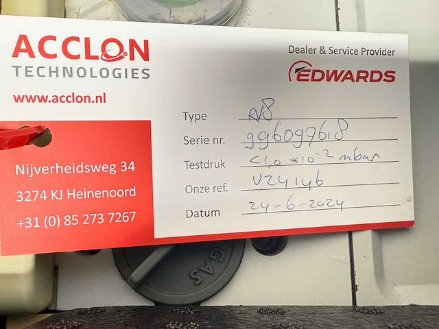 Edwards - rv8 - vacuümpomp - afbeelding 3 van  3