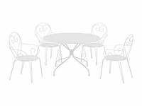 Een ronde tafel - wit - afbeelding 2 van  4