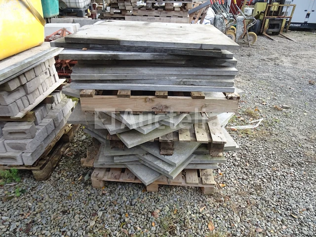 Een set van +- 23 platen in blauwe steen van 1m bij 1m - afbeelding 5 van  6