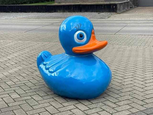 Eend blauw / duck blue h110cm - afbeelding 1 van  2