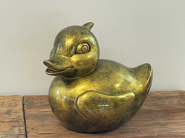 Eend old gold h23cm - afbeelding 1 van  2