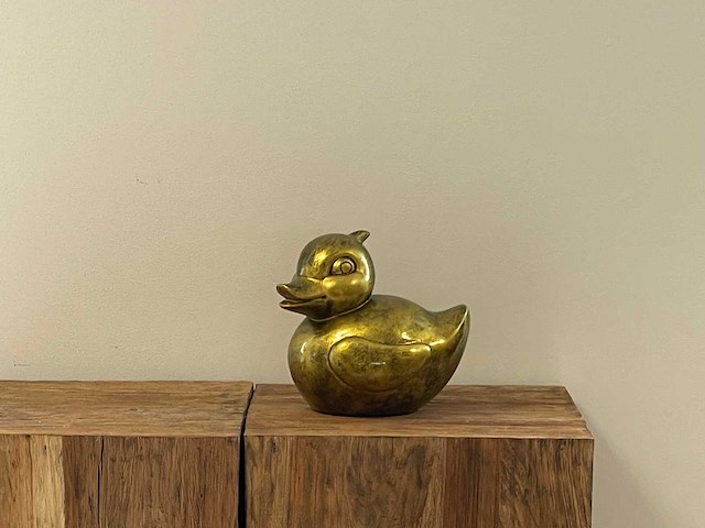 Eend old gold h23cm - afbeelding 2 van  2