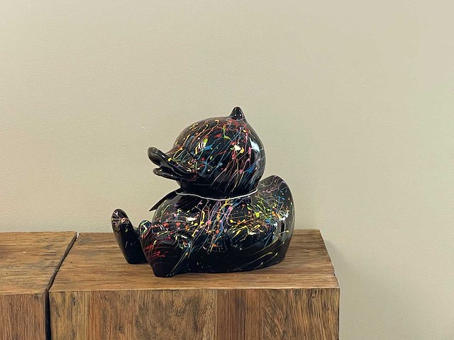 Eend zit zwart splash h25cm - afbeelding 2 van  2