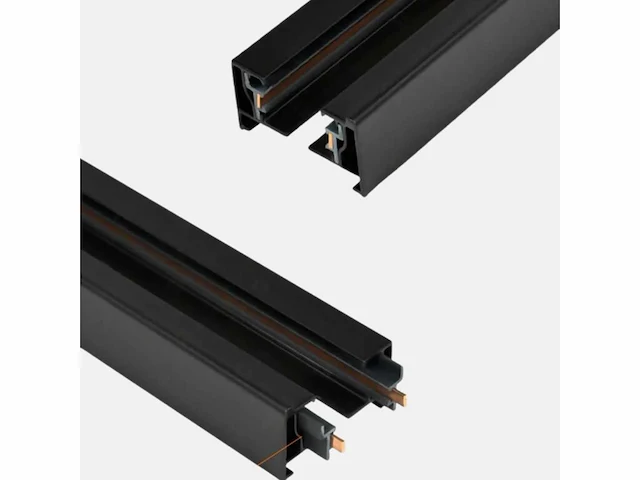 Eenfase rail – 1 m – zwart – aluminium – ip20 – inclusief montageset (x5) - afbeelding 3 van  3