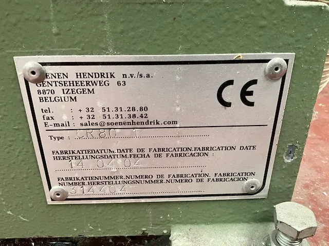 Eenkopslasmachine soenen hendrik cr 80/1 - afbeelding 6 van  14