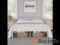 Eenpersoonsbed metaal bedframe - 140 * 200 wit - afbeelding 4 van  4