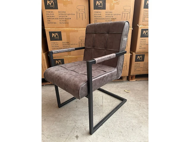 Eetkamerstoel antraciet microfiber - afbeelding 1 van  1
