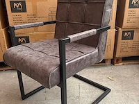 Eetkamerstoel antraciet microfiber - afbeelding 1 van  1