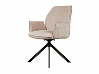 Eetkamerstoel beige velvet (6x) - afbeelding 1 van  4