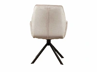 Eetkamerstoel beige velvet (6x) - afbeelding 2 van  4
