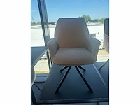 Eetkamerstoel beige velvet (6x) - afbeelding 4 van  4