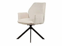 Eetkamerstoel beige velvet (6x) - afbeelding 1 van  6