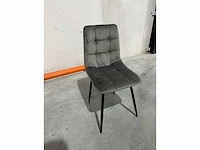Eetkamerstoel grijs velvet showroommodel (4x) - afbeelding 1 van  4