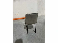 Eetkamerstoel grijs velvet showroommodel (4x) - afbeelding 3 van  4