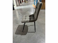 Eetkamerstoel grijs velvet showroommodel (4x) - afbeelding 4 van  4