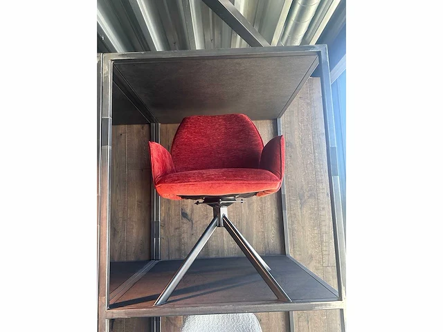Eetkamerstoel rood velvet (6x) - afbeelding 5 van  5