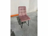 Eetkamerstoel roze velvet (6x) - afbeelding 1 van  4
