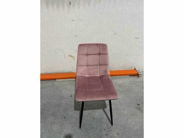 Eetkamerstoel roze velvet (6x) - afbeelding 2 van  4