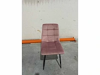 Eetkamerstoel roze velvet (6x) - afbeelding 2 van  4