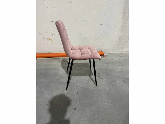 Eetkamerstoel roze velvet (6x) - afbeelding 3 van  4