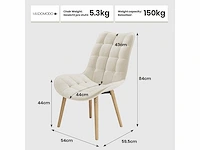 Eetkamerstoelen - crème fluweel (x4) - afbeelding 7 van  8