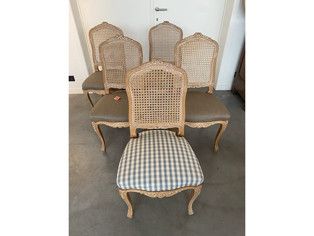 Eetkamerstoelen met zitting in stof (5 stuks) - afbeelding 1 van  5