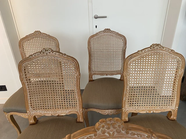 Eetkamerstoelen met zitting in stof (5 stuks) - afbeelding 4 van  5