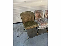 Eetkamerstoelen mix set khaki groen velvet showroommodel (6x) - afbeelding 2 van  6