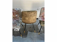Eetkamerstoelen mix set khaki groen velvet showroommodel (6x) - afbeelding 4 van  6