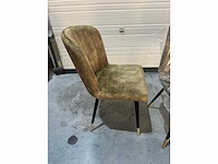 Eetkamerstoelen mix set khaki groen velvet showroommodel (6x) - afbeelding 6 van  6