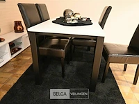 Eetkamertafel 4 stoelen lederen bekleding - afbeelding 1 van  4