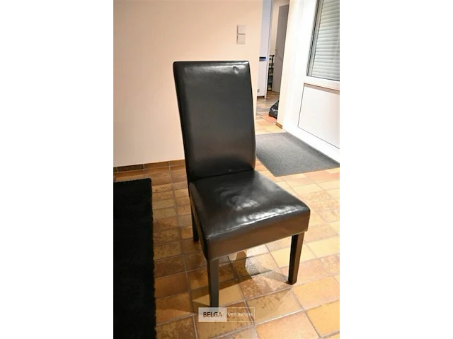 Eetkamertafel 4 stoelen lederen bekleding - afbeelding 2 van  4