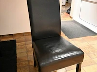 Eetkamertafel 4 stoelen lederen bekleding - afbeelding 2 van  4