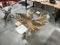 Eetkamertafel voorzien van teak voet - afbeelding 2 van  5