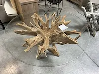 Eetkamertafel voorzien van teak voet - afbeelding 4 van  5