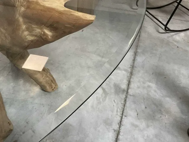 Eetkamertafel voorzien van teak voet - afbeelding 5 van  5