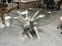 Eetkamertafel voorzien van teak voet - afbeelding 1 van  4