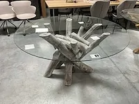 Eetkamertafel voorzien van teak voet - afbeelding 4 van  4