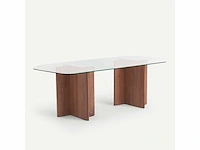Eettafel - glas/walnoot - 8 personen - afbeelding 5 van  11