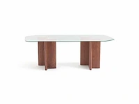 Eettafel - glas/walnoot - 8 personen - afbeelding 10 van  11