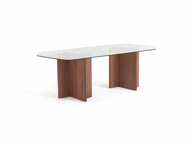 Eettafel - glas/walnoot - 8 personen - afbeelding 11 van  11