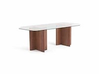 Eettafel - glas/walnoot - 8 personen - afbeelding 11 van  11