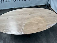 Eettafel - ovaal - zwart metalen spinpoot - afbeelding 2 van  6