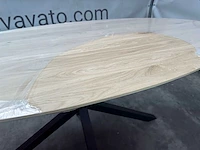 Eettafel - ovaal - zwart metalen spinpoot - afbeelding 3 van  6