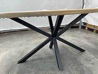 Eettafel - ovaal - zwart metalen spinpoot - afbeelding 5 van  6